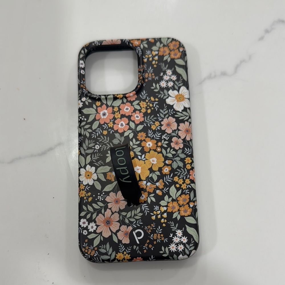 Loopy Case Black and Orange Phone Case with Durable Protection iPhone 15 pro max